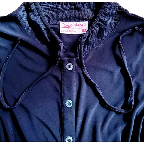 Tango Mango Women’s Dress Bohemian Partially Sheer/Mesh Black Small (EUC) - Picture 3 of 7